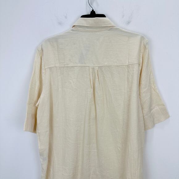 J.Crew Popover Shirt Airy Gauze Tunic Warm Sesame Relaxed Cotton Beach XXS NWT - Picture 7 of 11